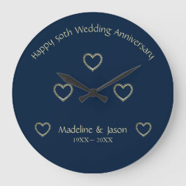 Folie Gold Floral Hearts Grote Klok