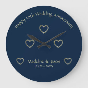 Folie Gold Floral Hearts Grote Klok