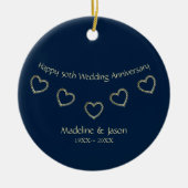 Folie Gold Hearts Keramisch Ornament (Voorkant)