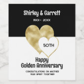 Folie Gold Hearts Wijn Etiket (Enkel label)