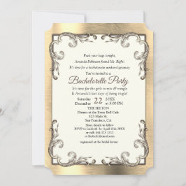 Folie-Gold-Silver-Brass Bachelorette Party Kaart
