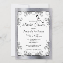 Folie-Gold-Silver-Brass Bridal Shower Invitation Kaart
