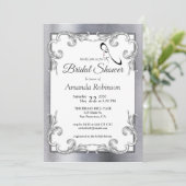 Folie-Gold-Silver-Brass Bridal Shower Invitation Kaart (Staand voorkant)