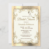 Folie-Gold-Silver-Brass Bridal Shower Invitation Kaart (Voorkant)
