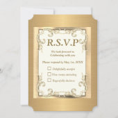 Folie-Gold-Silver-Brass RSVP-kaart Kaart (Voorkant)