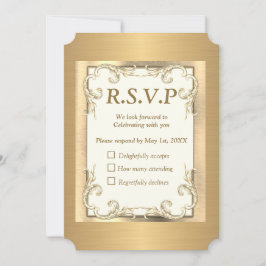 Folie-Gold-Silver-Brass RSVP-kaart Kaart