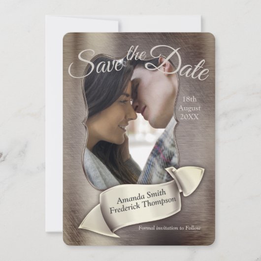 Folie-Gold-Silver-Brass sparen de Datum Kaart (Voorkant)