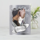 Folie-Gold-Silver-Brass sparen de Datum Kaart (Staand voorkant)