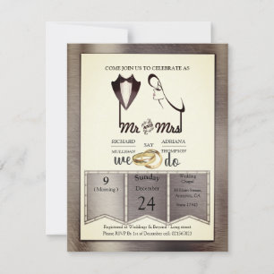 Folie-Gold-Silver-Brass-Trendy Wedding Kaart