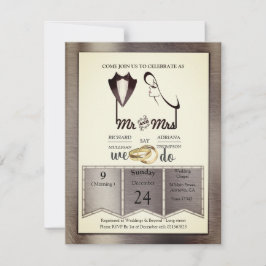 Folie-Gold-Silver-Brass-Trendy Wedding Kaart