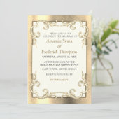 Folie-Gold-Silver-Brass Wedding Kaart (Staand voorkant)