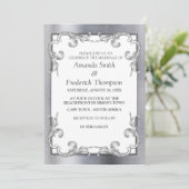 Folie-Gold-Silver-Brass Wedding Kaart (Staand voorkant)