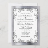 Folie-Gold-Silver-Brass-Wedding Uitnodiging (Voorkant)