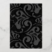 FOLIE Gotisch  Zwart Blush Monogram Bruiloft Folie Uitnodiging (Achterkant)