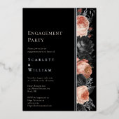 FOLIE Gotisch Zwart Blush Verlovingsfeest Uitnodiging (Voorkant)