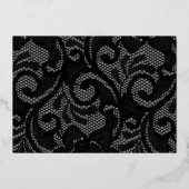 FOLIE Gotisch  Zwart Horizontaal Foto Bruiloft Folie Uitnodiging (Achterkant)