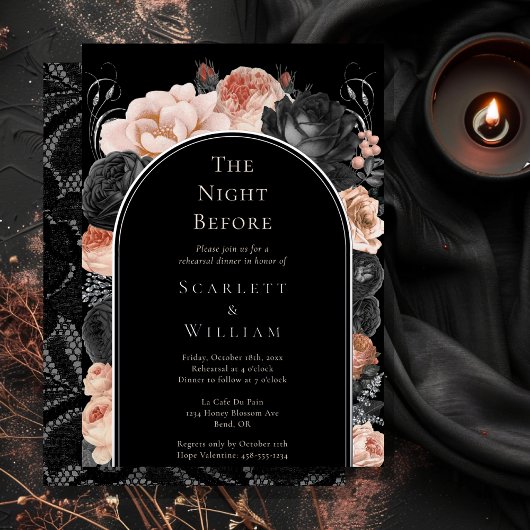 FOLIE Gotische boog bruiloft avond ervoor Folie Uitnodiging