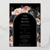 FOLIE Gotische boog bruiloft avond ervoor Folie Uitnodiging (Voorkant)