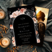 FOLIE Gotische  boog Monogram Foto Bruiloft Folie Uitnodiging