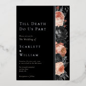 FOLIE Gotische  Zwart Blush Till Death Bruiloft Uitnodiging (Voorkant)