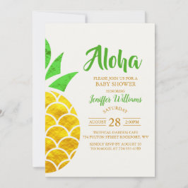 Folie Goud Geometrische Ananas | Baby Shower  Kaart
