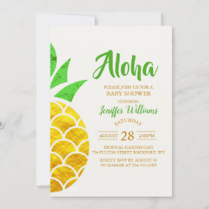 Folie Goud Geometrische Ananas   Baby Shower  Kaart