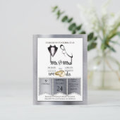 Folie-Goud-Zilver-Messing Trendy Bruiloft Kaart (Staand voorkant)