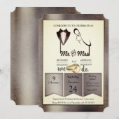 Folie-Goud-Zilver-Messing Trendy Trouwen Kaart (Voorkant / Achterkant)