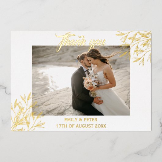 Folie gouden bruiloft bedankt voor uw uitnodiging (Voorkant)