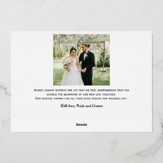 Folie gouden bruiloft bedankt voor uw uitnodiging (Achterkant)