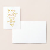 Folie Gouden Script Trouwdagkaart Voor Ouders Folie Kaarten (Display)