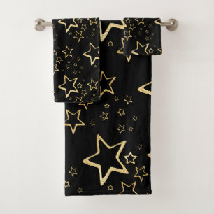 Folie gouden sterren badhanddoek set bad handdoek
