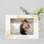 Folie gouden trouw bedankkaart uitnodiging (Staand Voorkant)