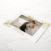 Folie gouden trouw bedankkaart uitnodiging (Gedraaid)