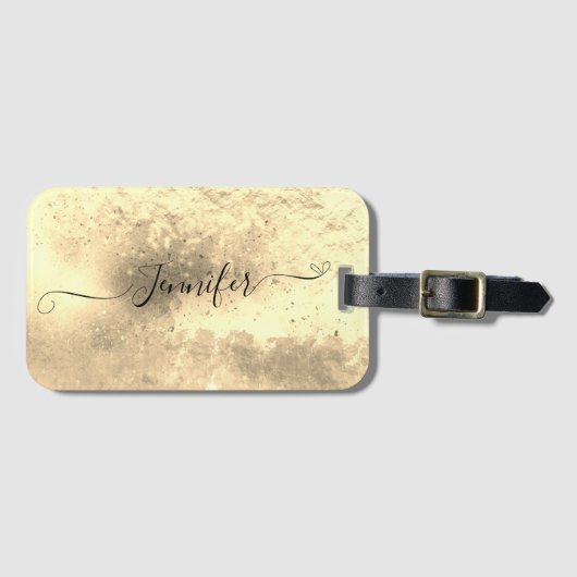 Folie goudmetallische stijlvolle vormgeving bagagelabel (Voorkant (horizontaal))