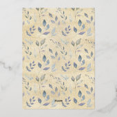 Folie Greenery Gold Foto Afstuderen Aankondiging (Achterkant)