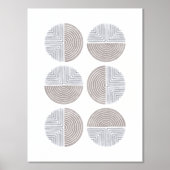 Folie Grijze Cirkel Geometrische Art Print Poster (Voorkant)