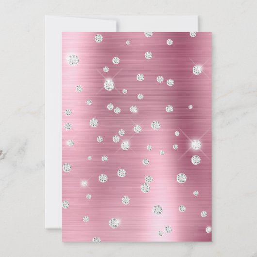 Folie grote diamantConfetti roze ombre Save The Date (Achterkant)