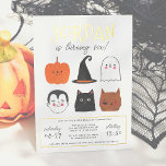 Folie Halloween Friends Modern Boy Birthday Party Folie Uitnodiging<br><div class="desc">Voeg wat shine aan uw verjaardagsuitnodigingen met echte goud, zilver, of roos gouden folie toe! Dit moderne ontwerp kenmerkt de naam van de verjaardagsjongen in echte folie-gedrukte grote hoofdletters in één van mijn favoriete decoratieve lettertypen. Hieronder staat zijn leeftijd in schattige scripttypografie. Onderaan, midden op de kaart, zijn er 6...</div>