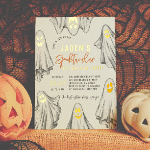 Folie Halloween Ghosts Spooktacular Birthday Party Uitnodiging