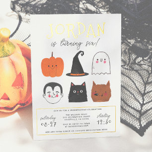 Folie Halloween-vrienden Modern jongens verjaardag Uitnodiging