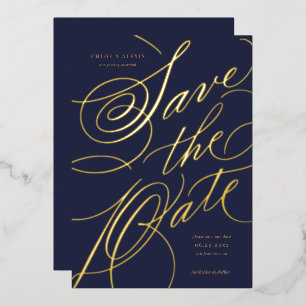 Folie Hand belettering Save the Date Kaart