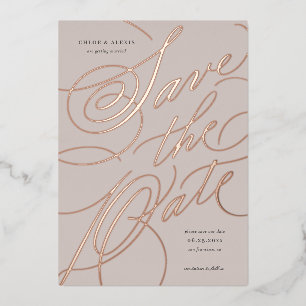 Folie Hand belettering Save the Date Kaart