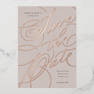 Folie Hand belettering Save the Date Kaart