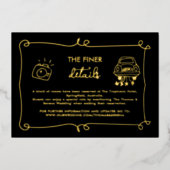 Folie Hand getrokken Doodle Details Trouwruimte Folie Uitnodiging (Voorkant)