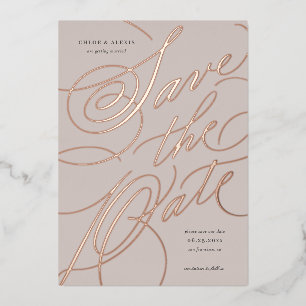 Folie Hand Lettering Save the Date Kaart