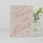Folie Hand Lettering Save the Date Kaart (Staand Voorkant)