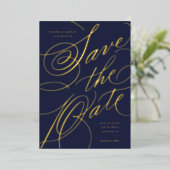 Folie Handlettering Save the Date Kaart (Staand Voorkant)