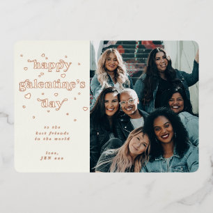 Folie Happy Galentine's Day + Hearts Photo Card Feestdagenkaart