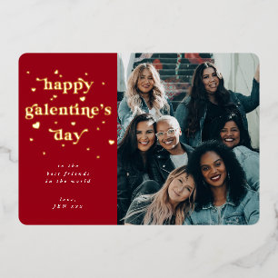 Folie Happy Galentine's Day + Hearts Photo Card Folie Feestdagenkaart